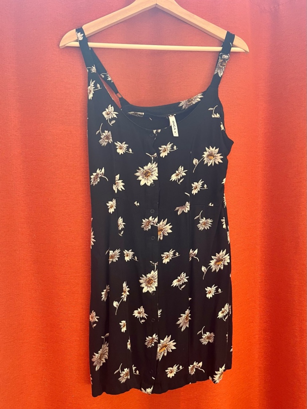 RVCA Black Dress with Floral Print